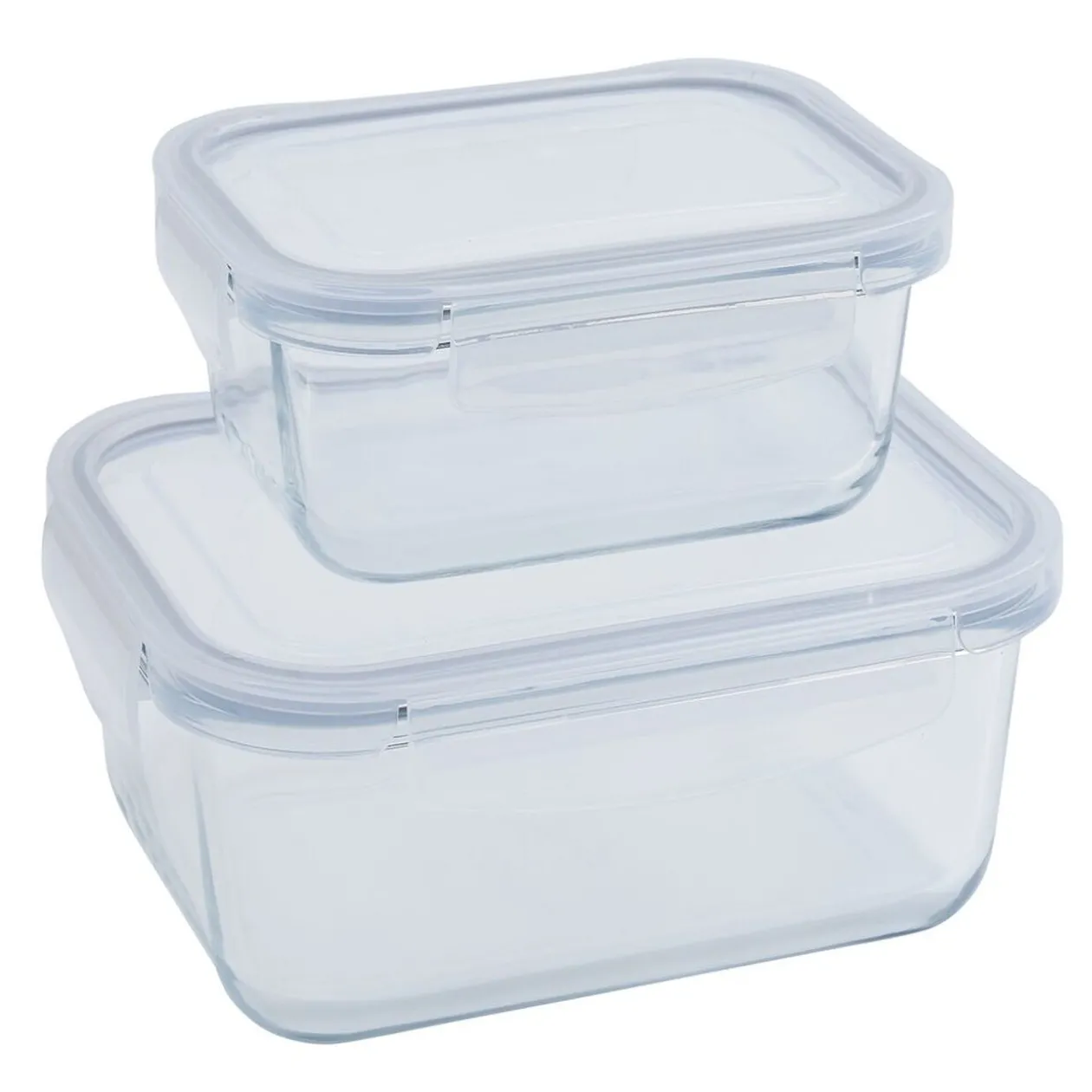 2 boîtes de conservation en verre 640 ml et 1500 ml