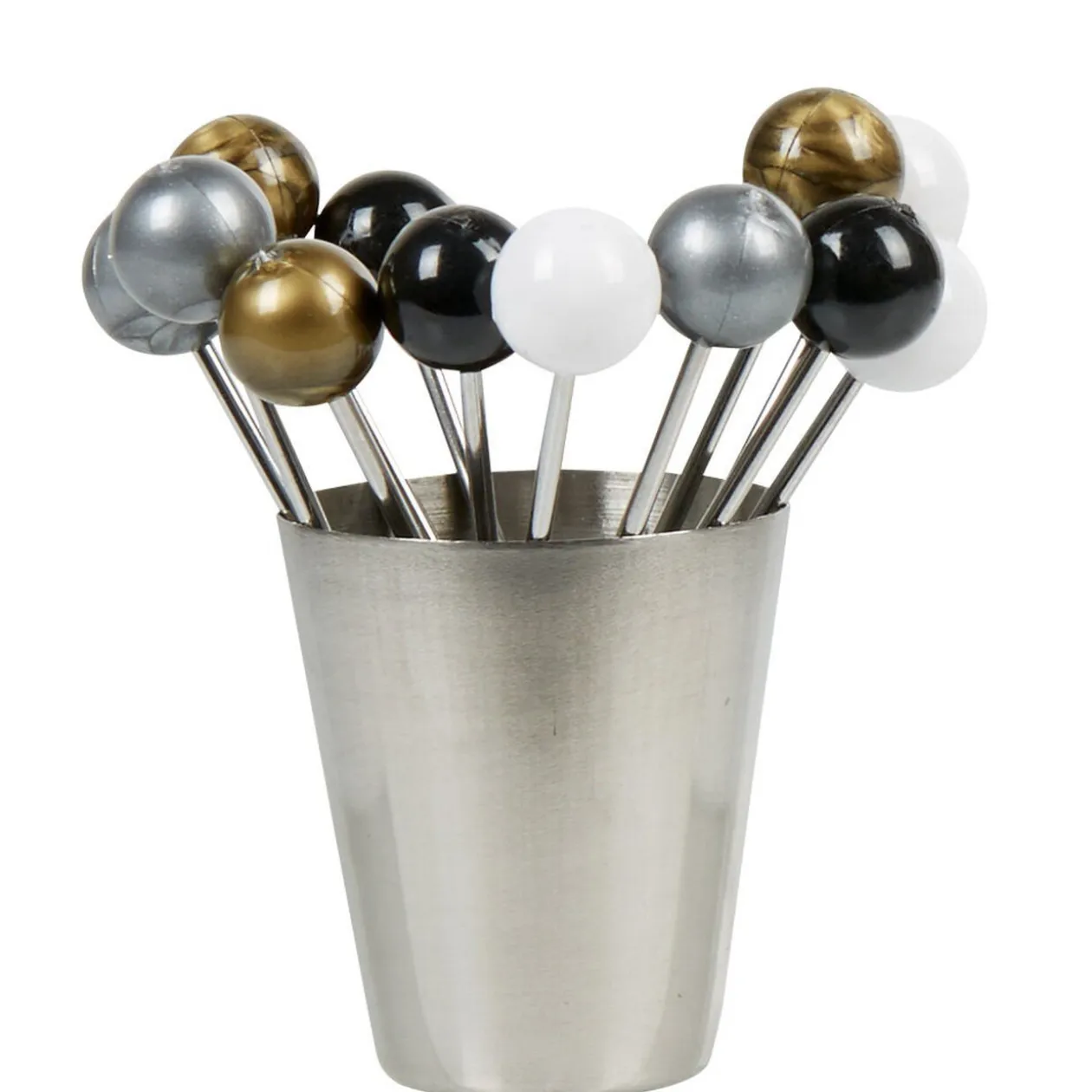 12 piques à bigorneaux avec pot