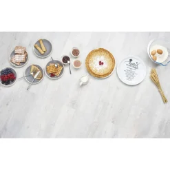 Assiette à crêpes porcelaine décor recette noir blanc