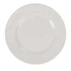 Assiette à dessert avec rebord embossé ronde plate blanche