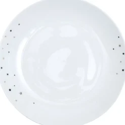 Assiette à dessert blanche motif étoiles