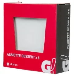 Assiette à dessert blanche x6