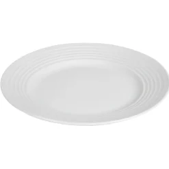 Assiette à dessert blanche bordure à rainures