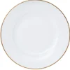 Assiette à dessert blanche contour doré