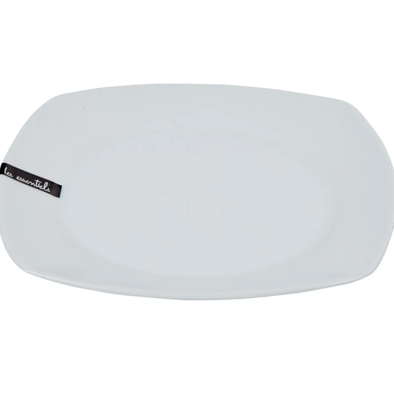 Assiette à dessert carrée blanche Les essentiels