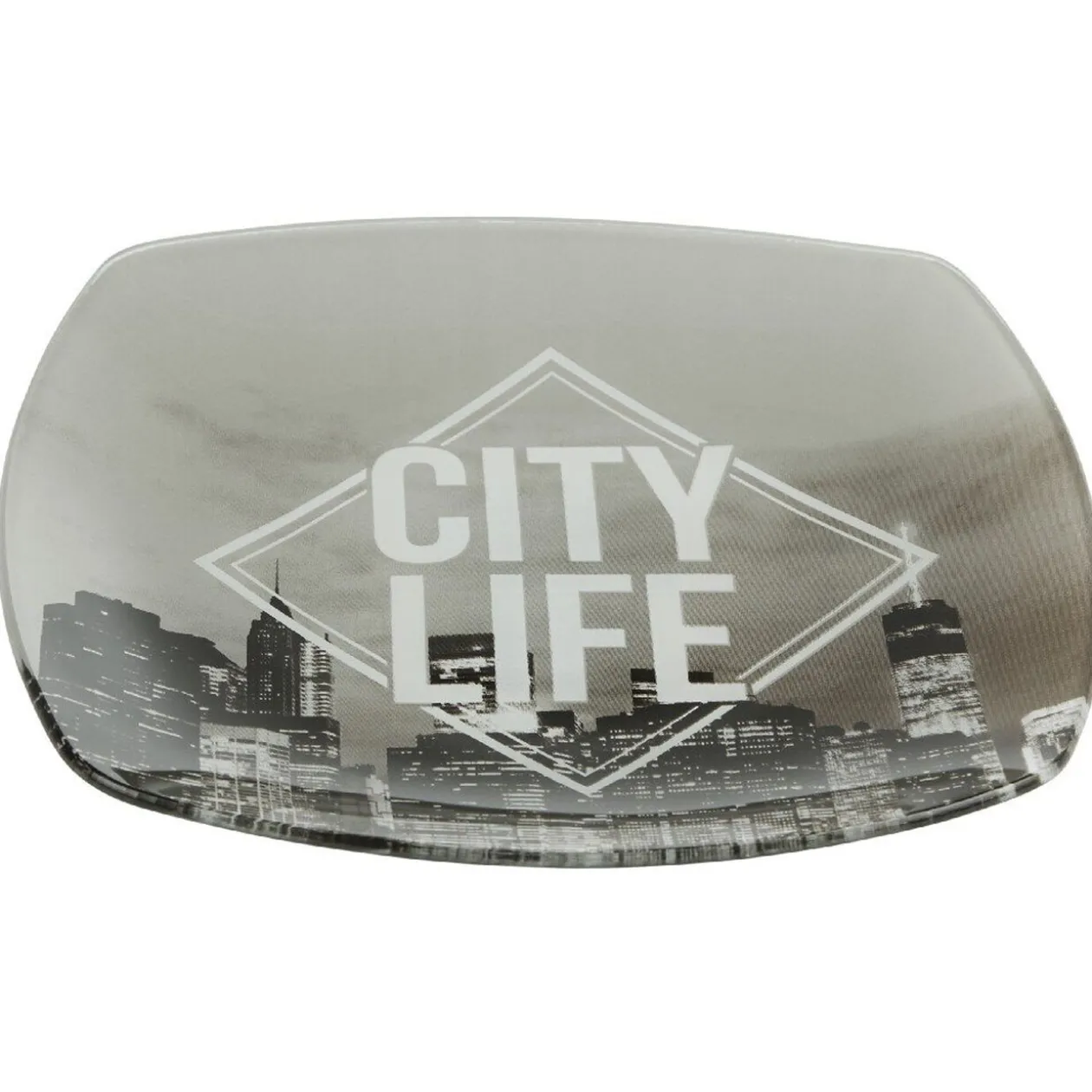 Assiette à dessert carrée design city