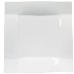 Assiette à dessert carrée porcelaine uni blanc