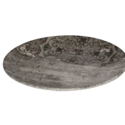 Assiette à dessert décor bois décor arabesques