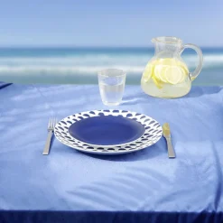 Assiette à dessert en porcelaine décor bleu Ø 19 cm