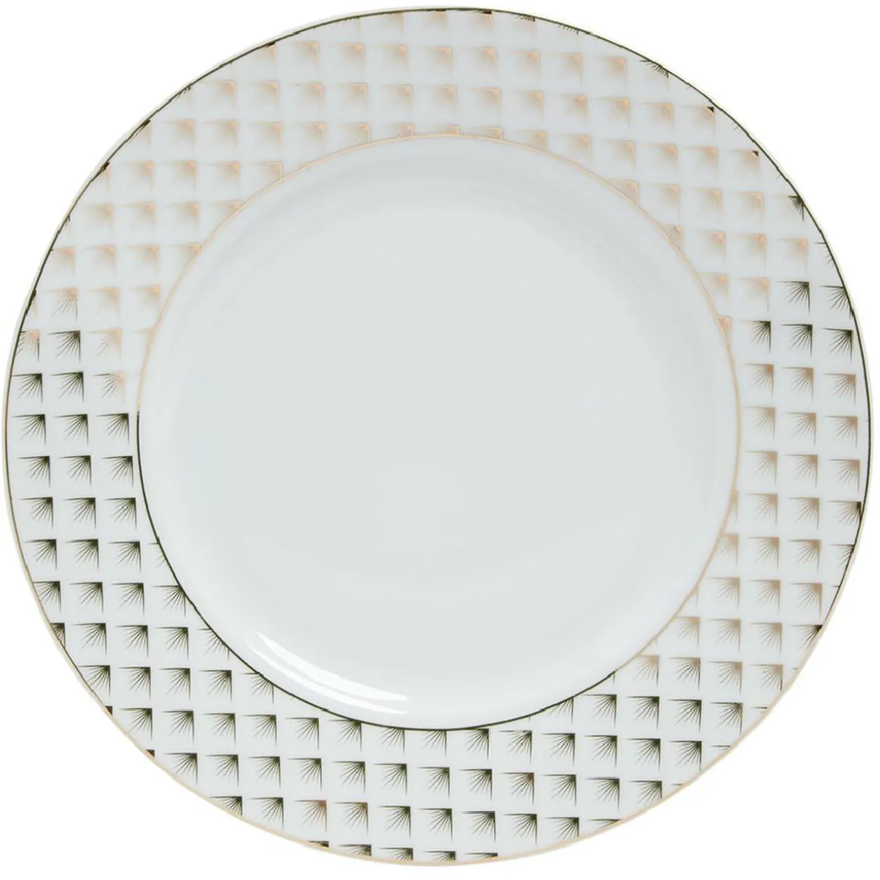 Assiette à dessert en porcelaine motif doré