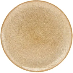 Assiette à dessert en verre strié doré