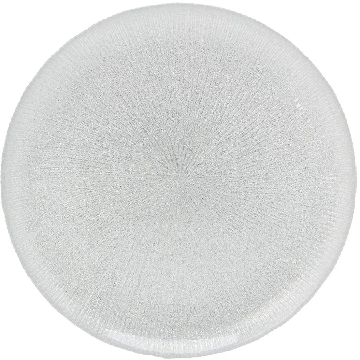 Assiette à dessert en verre strié gris argenté