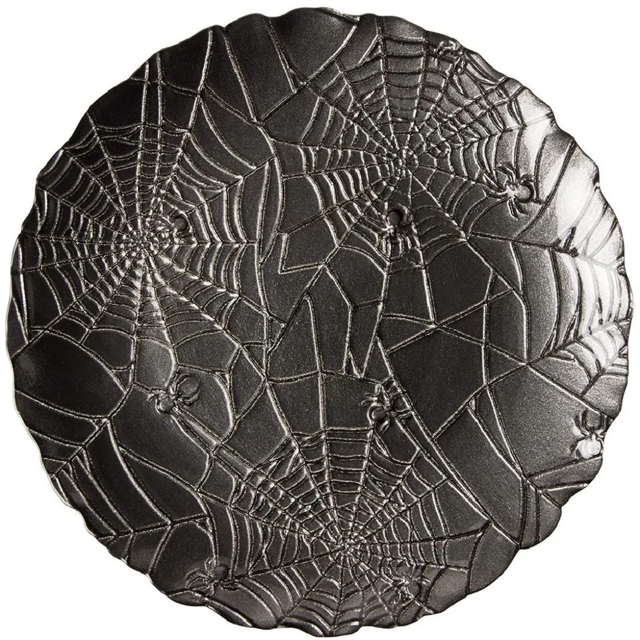 Assiette à dessert en verre Halloween design toile d'araignée Ø21cm