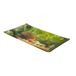 Assiette à dessert rectangulaire design ail et pain