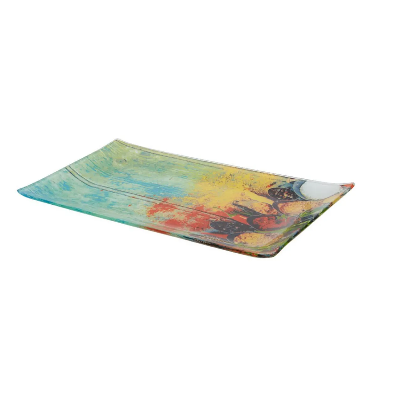 Assiette à dessert rectangulaire design épices