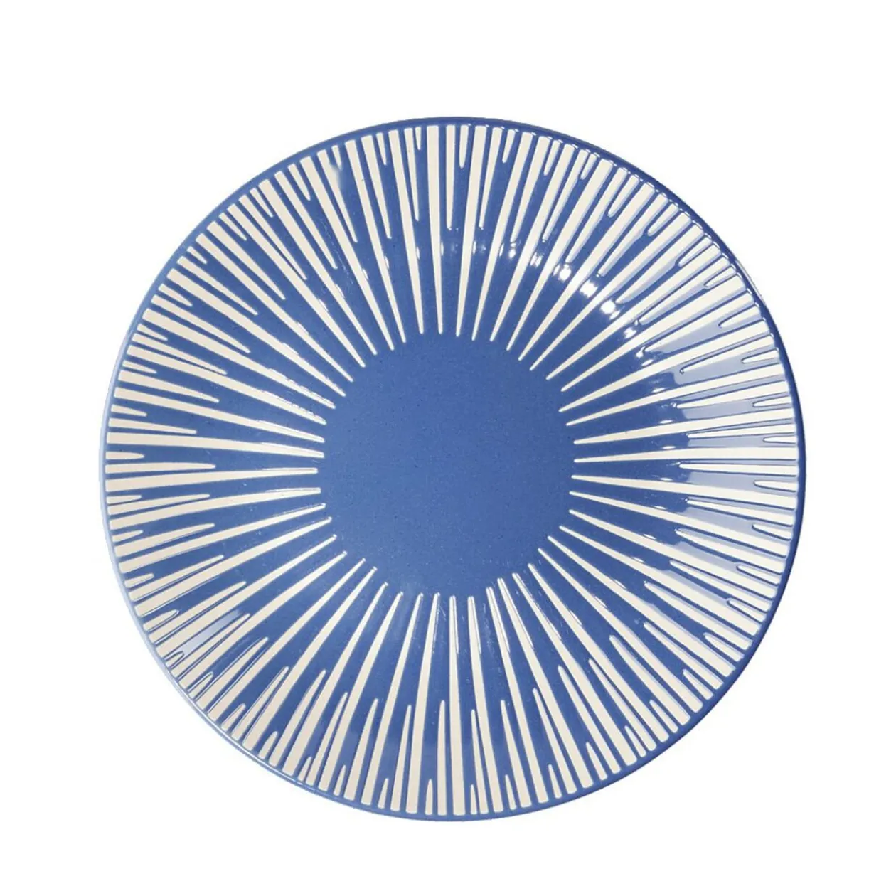 Assiette à dessert Rio en faïence bleu et blanc Ø19cm
