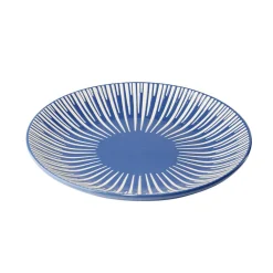 Assiette à dessert Rio en faïence bleu et blanc Ø19cm