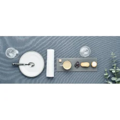 Assiette à dessert ronde blanche bordure gris noir Lizzy