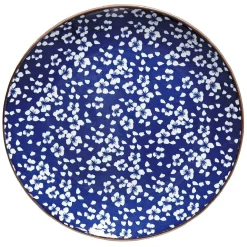 ASSIETTE À DESSERT RONDE BLEU ET BLANC