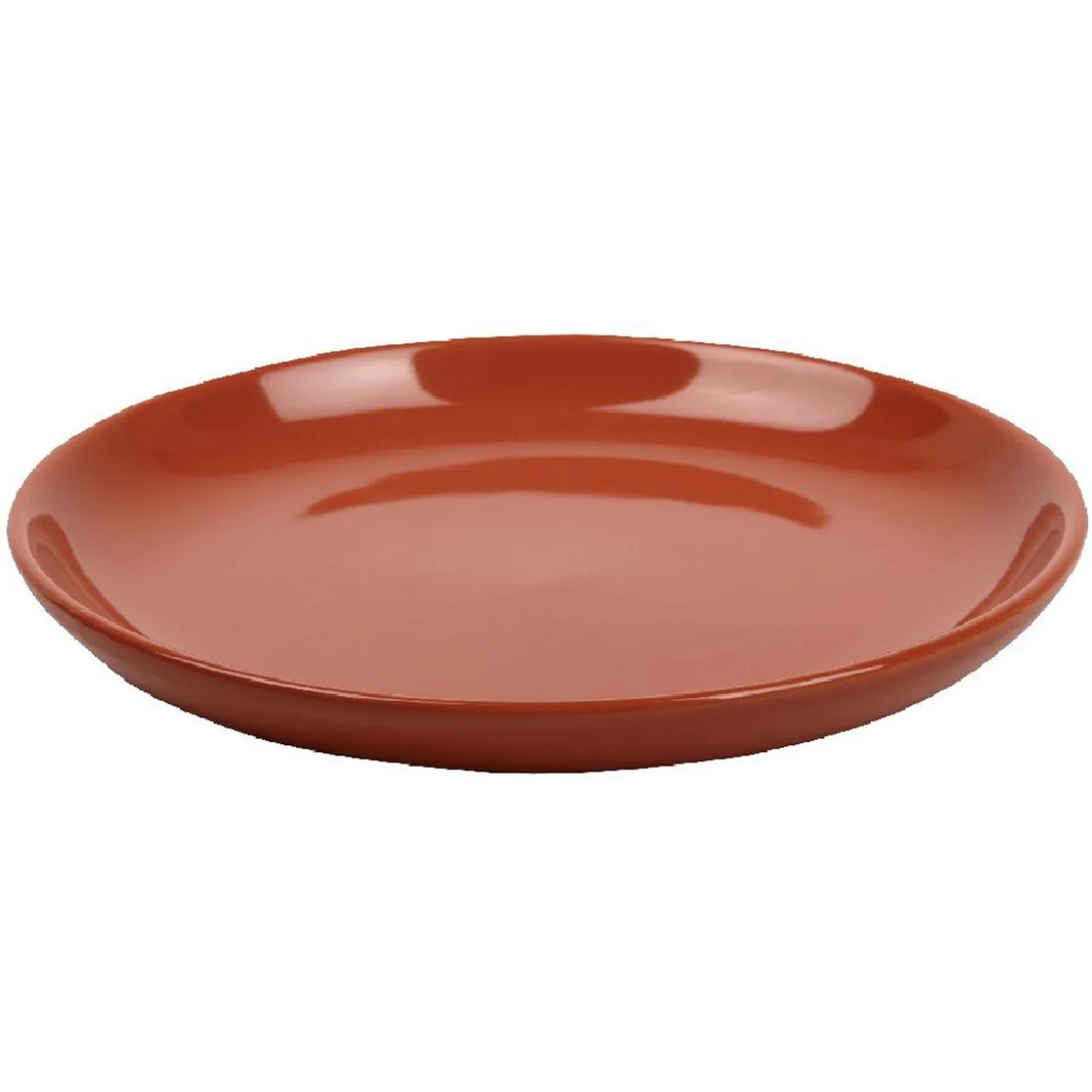 Assiette à dessert ronde corail unie