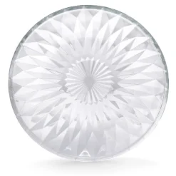 Assiette à dessert ronde fleur géométrique verre transparent