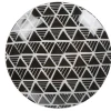 Assiette à dessert ronde porcelaine zig zag blanc gris