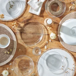 Assiette à dessert ronde Pampilles blanc transparent Ø 19 cm