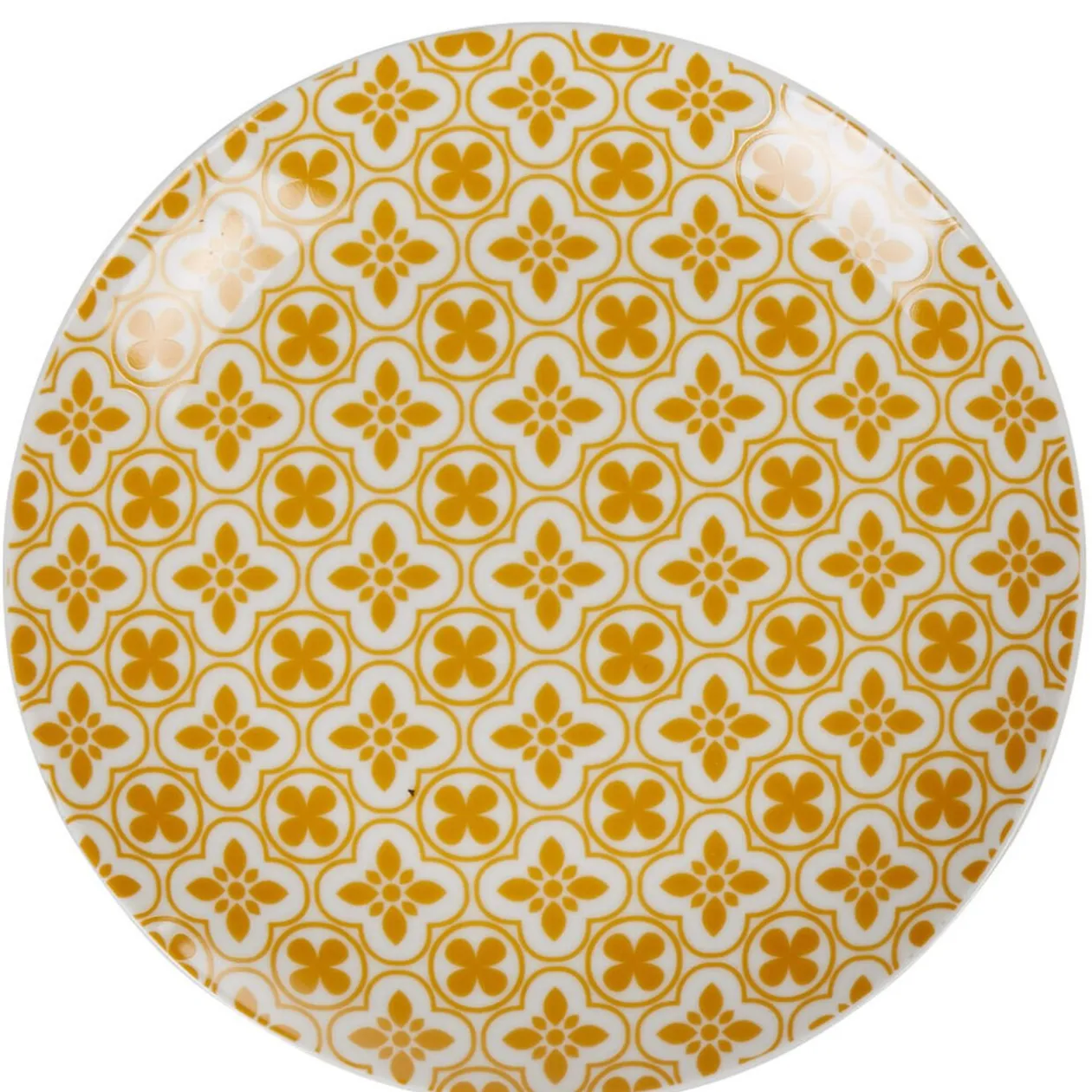 Assiette à dessert ronde rétro jaune moutarde Dolce Vita