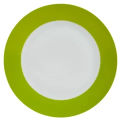 Assiette à dessert ronde verte et blanche