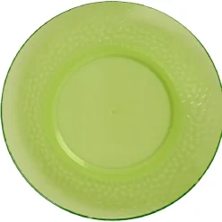 Assiette à dessert verte martelé x4