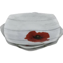 Assiette carrée plate coquelicot flower x4
