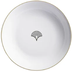 Assiette creuse blanche motif flocon vague japonaise
