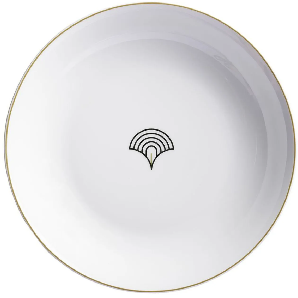 Assiette creuse blanche motif flocon vague japonaise