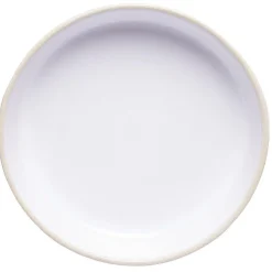 Assiette creuse en faïence blanc avec liseré crème
