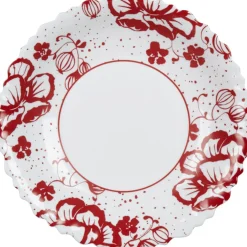 Assiette creuse Luminarc blanc décor rouge Alcove vintage