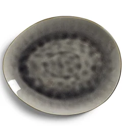 Assiette décore plate grès vert Ø28,5x24cm
