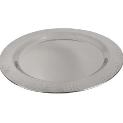 Assiette de présentation argentée ronde