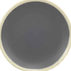 Assiette dessert grise bordure blanche