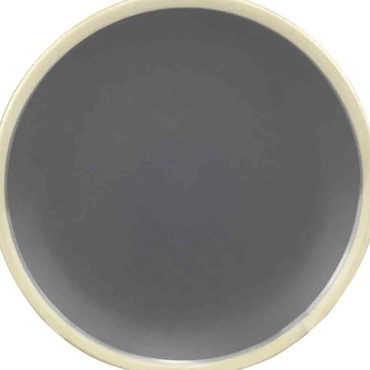 Assiette dessert grise bordure blanche