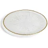 Assiette dessert ronde verre transparent rebord doré Ø21cm