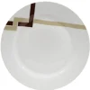 Assiette plate blanche décor lignes