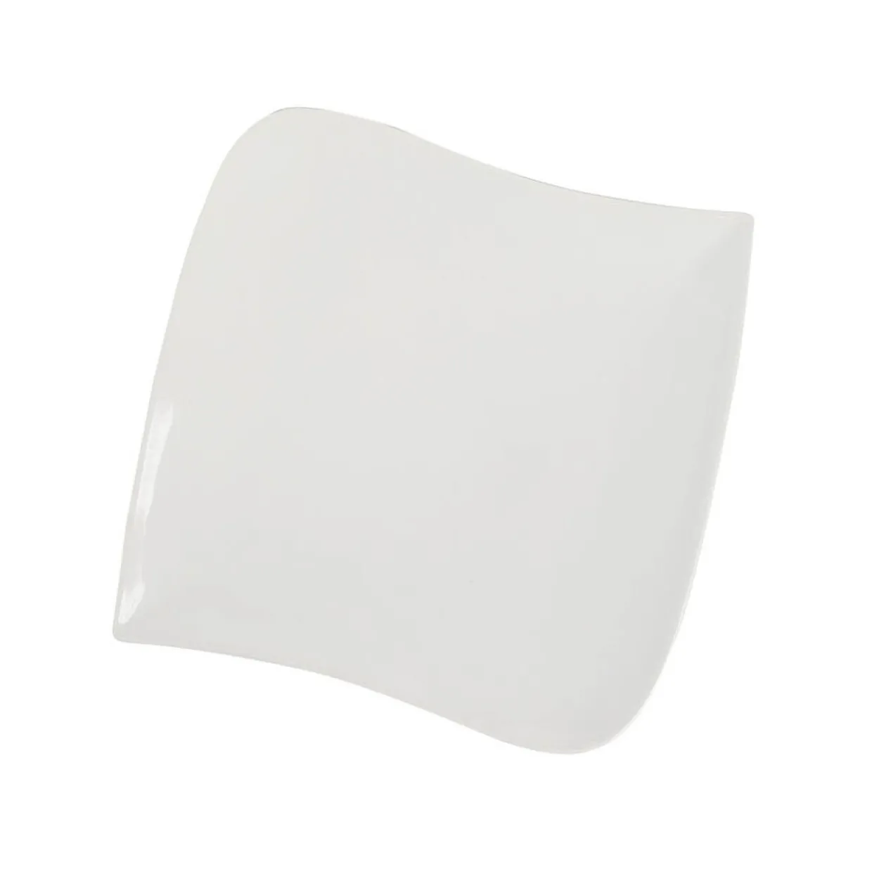 Assiette plate carrée blanche