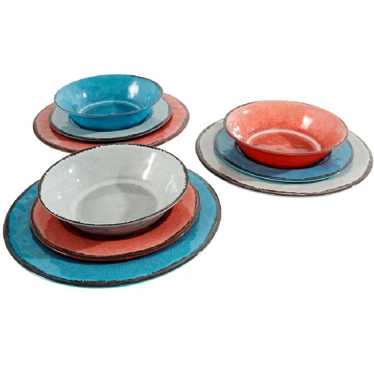 Assiette plate effet craquelé