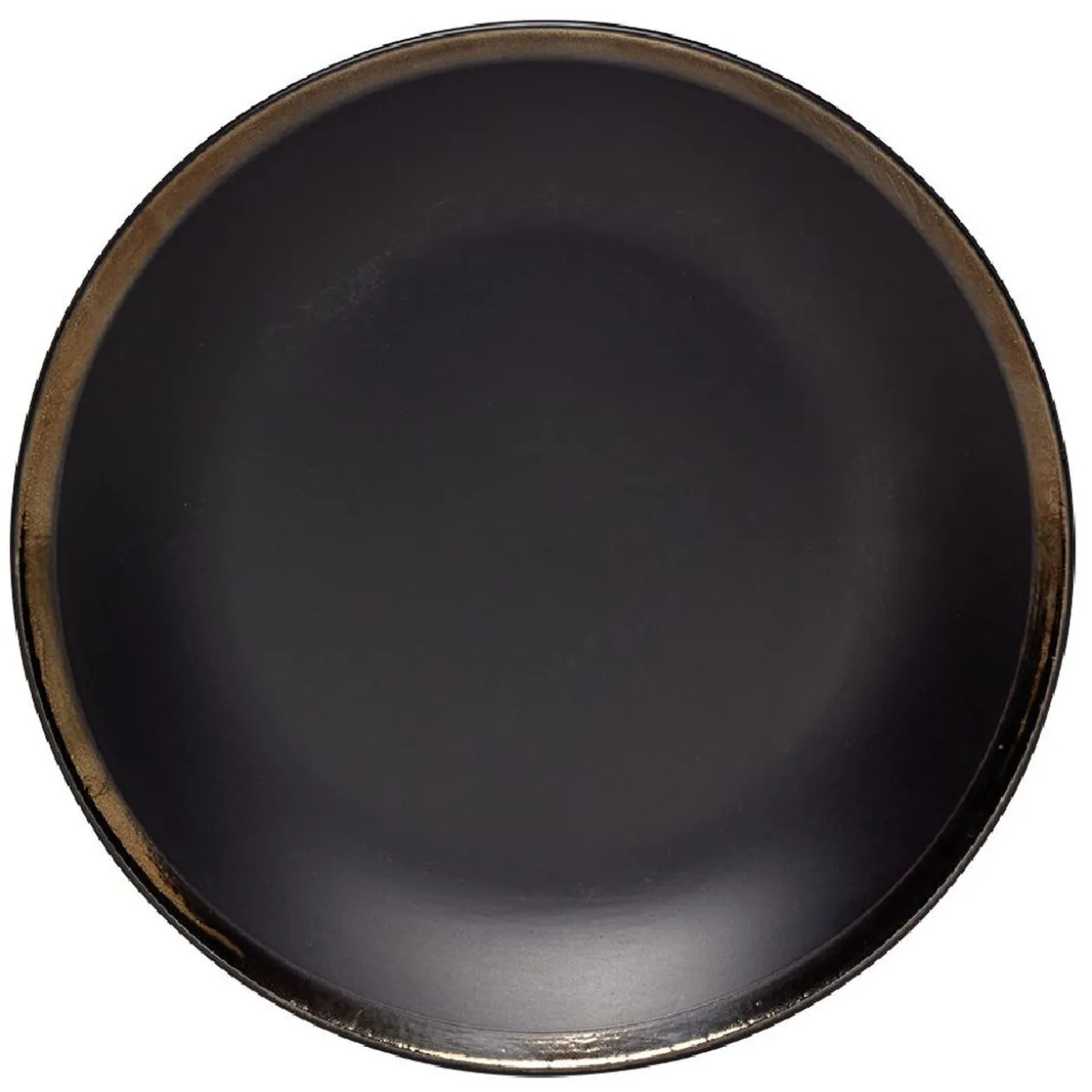 Assiette plate en faïence avec liseré doré