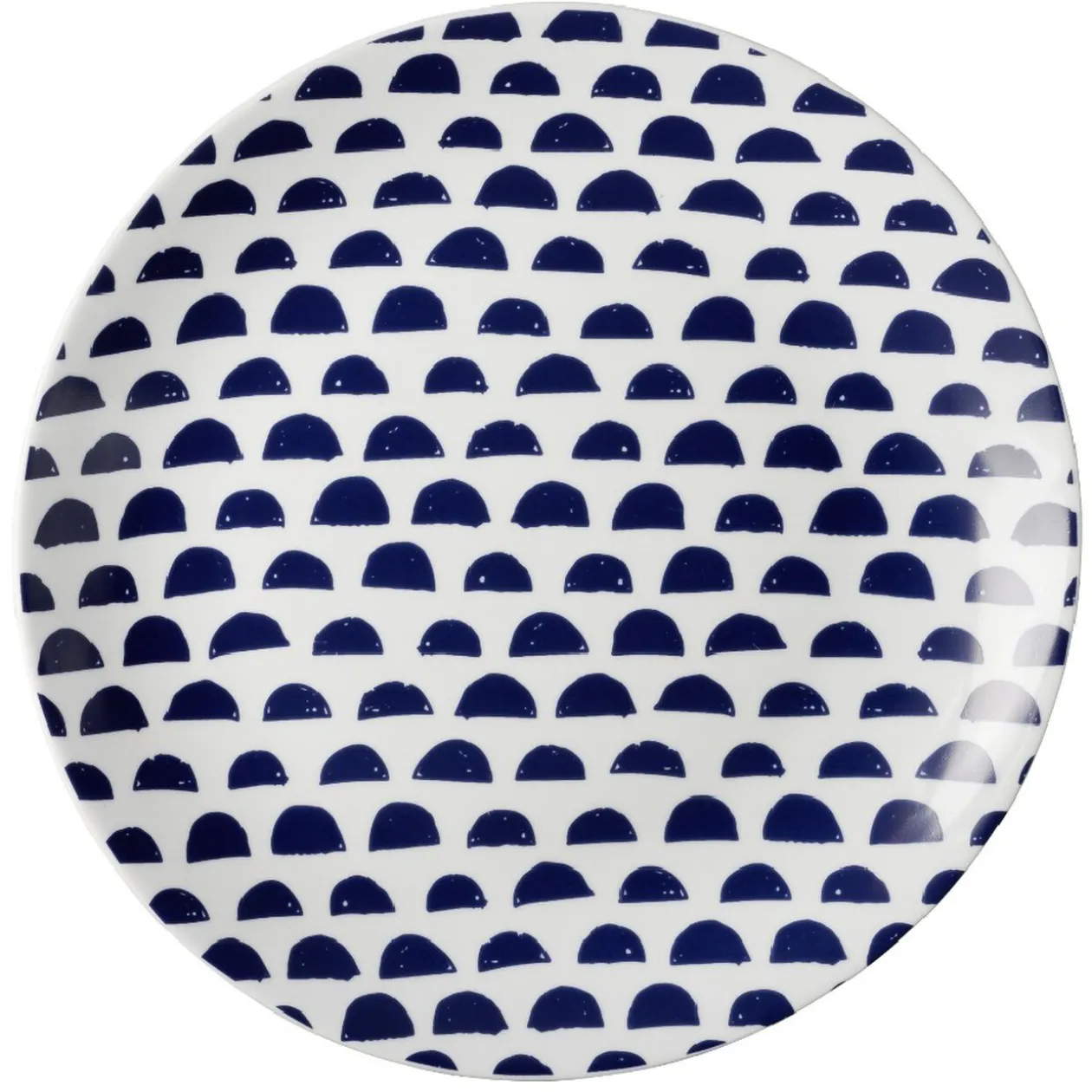 Assiette plate en porcelaine décor bleu Ø 27 cm