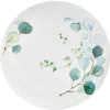 Assiette plate en porcelaine blanc et vert