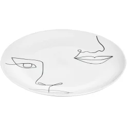 Assiette plate en porcelaine blanche