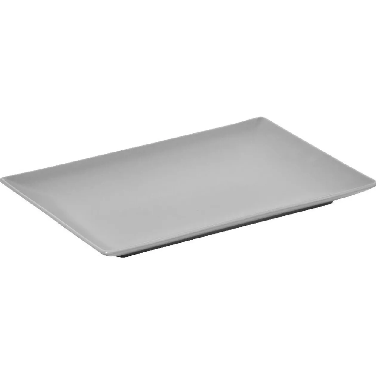 Assiette plate grise rectangulaire