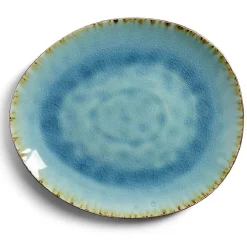 Assiette plate grès effet artisanal 28,5x24cm