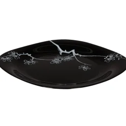 Assiette plate Luminarc noir design asiatique Ming White